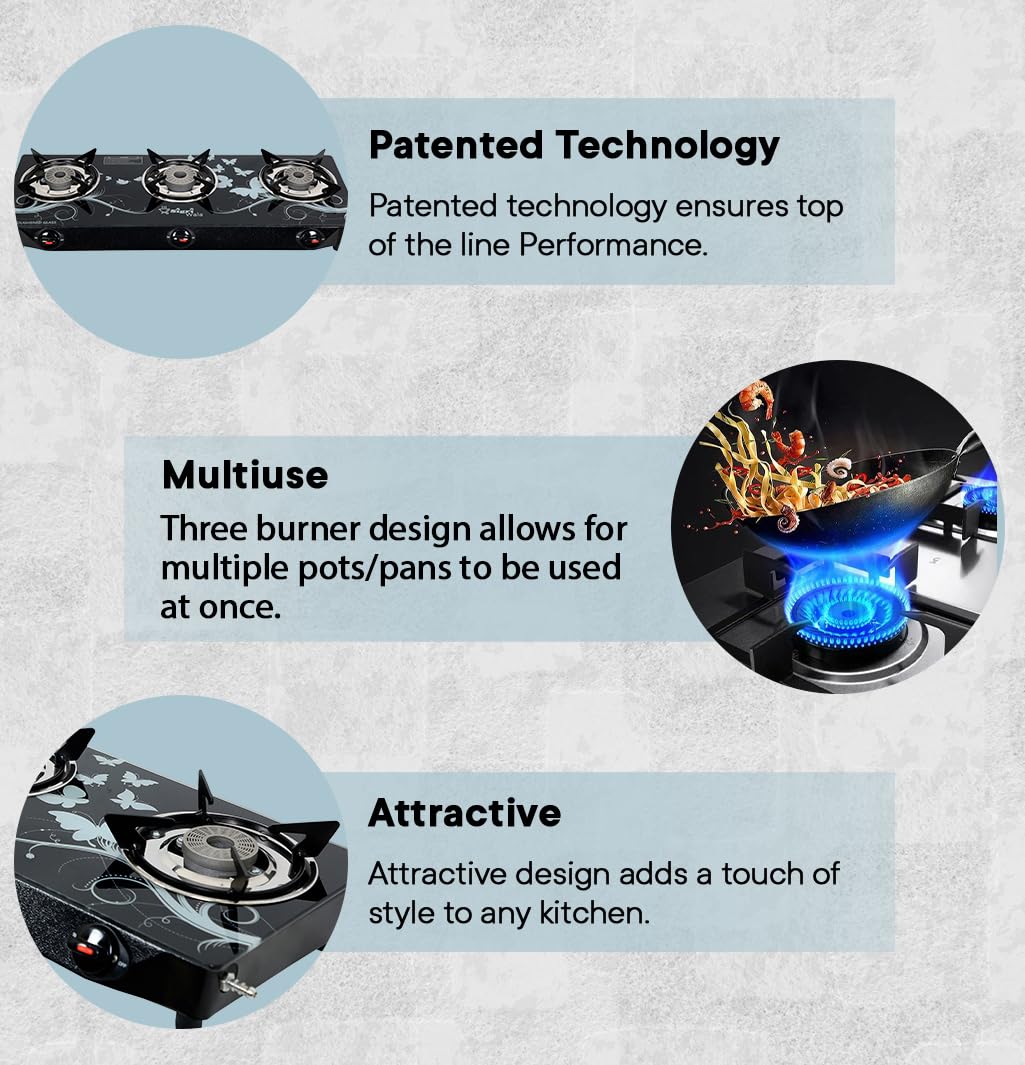 SigriWala gas stove - Elegant black design for modern kitchens