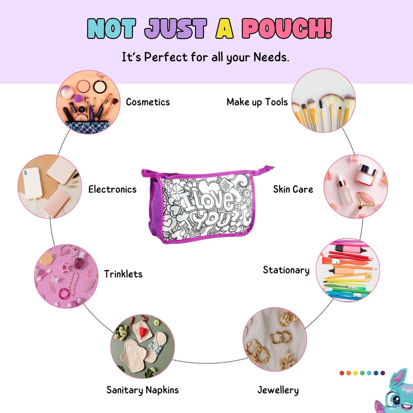 Tinker Squad Cute Makeup Pouch - Travel accessories