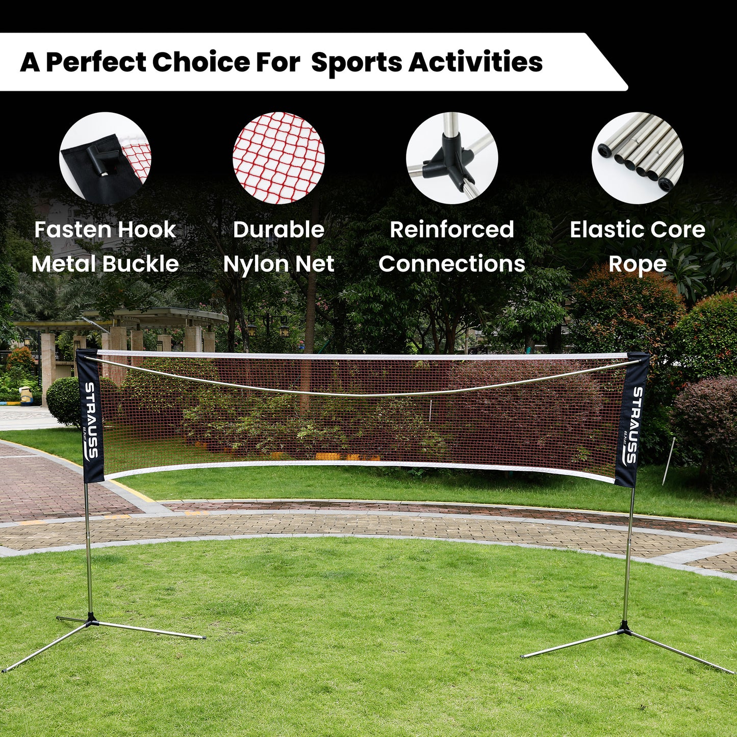 Strauss badminton net - Easy assembly process