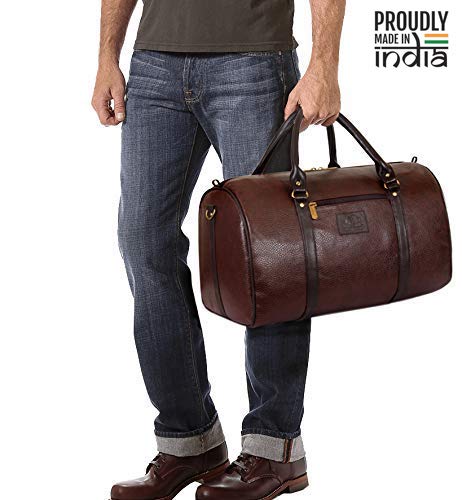 Travel Duffle - Water Resistant, Zip Closure, Padded Handles | Adjustable Shoulder Strap | 34L | Cinnamon