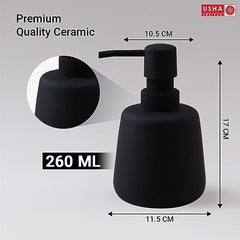 The Better Home 260ml Soap Dispenser Bottle - Black (Set of 4)  | Elegant and Functional Liquid Pump for Kitchen, Wash-Basin, and Bathroom