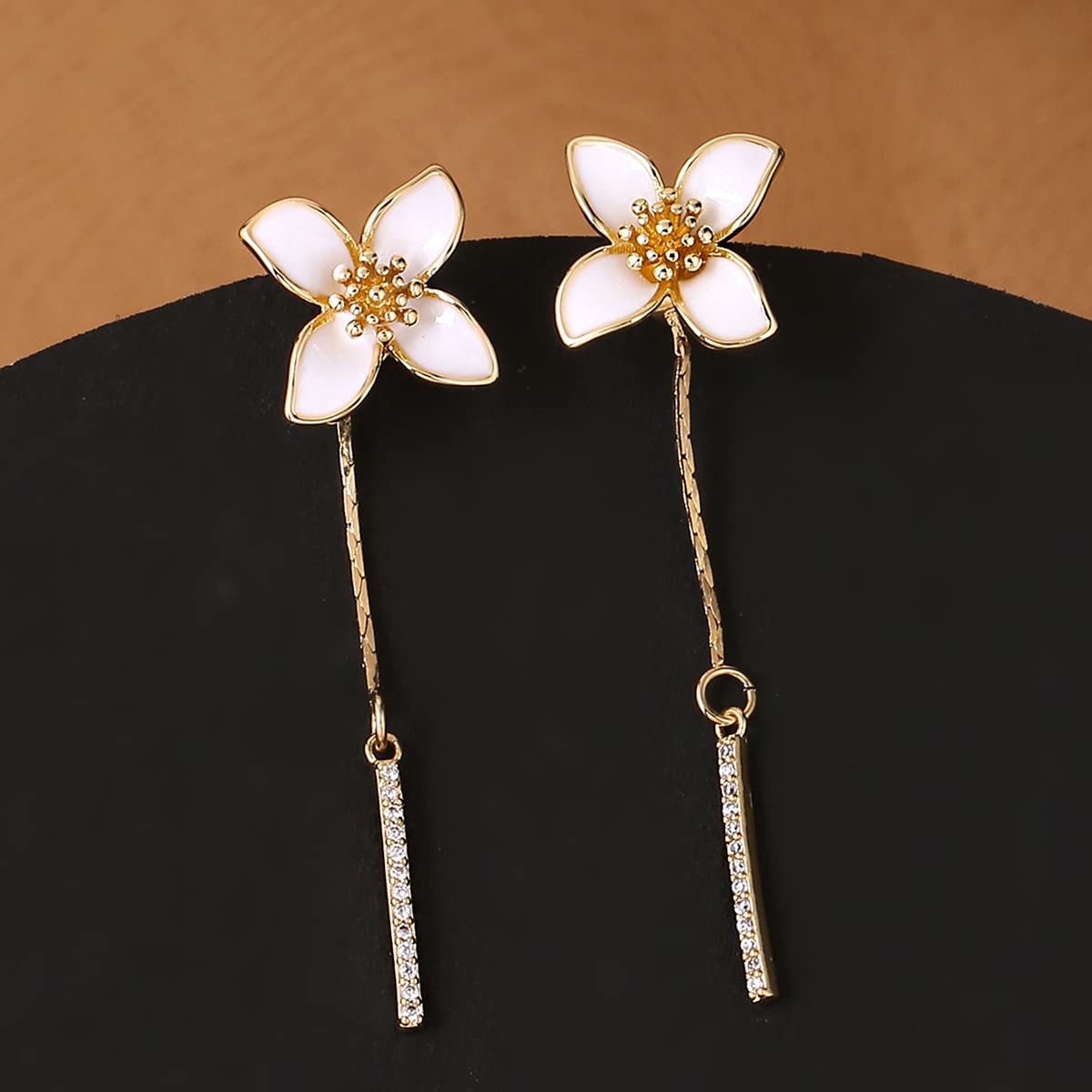 Yellow Chimes gold tone drop earrings - ideal for parties