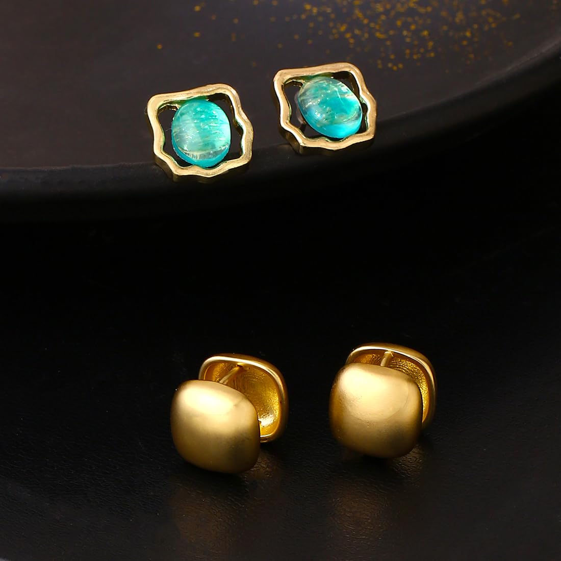 Yellow Chimes Gold Plated Stud Earrings - Elegant fashion accessory