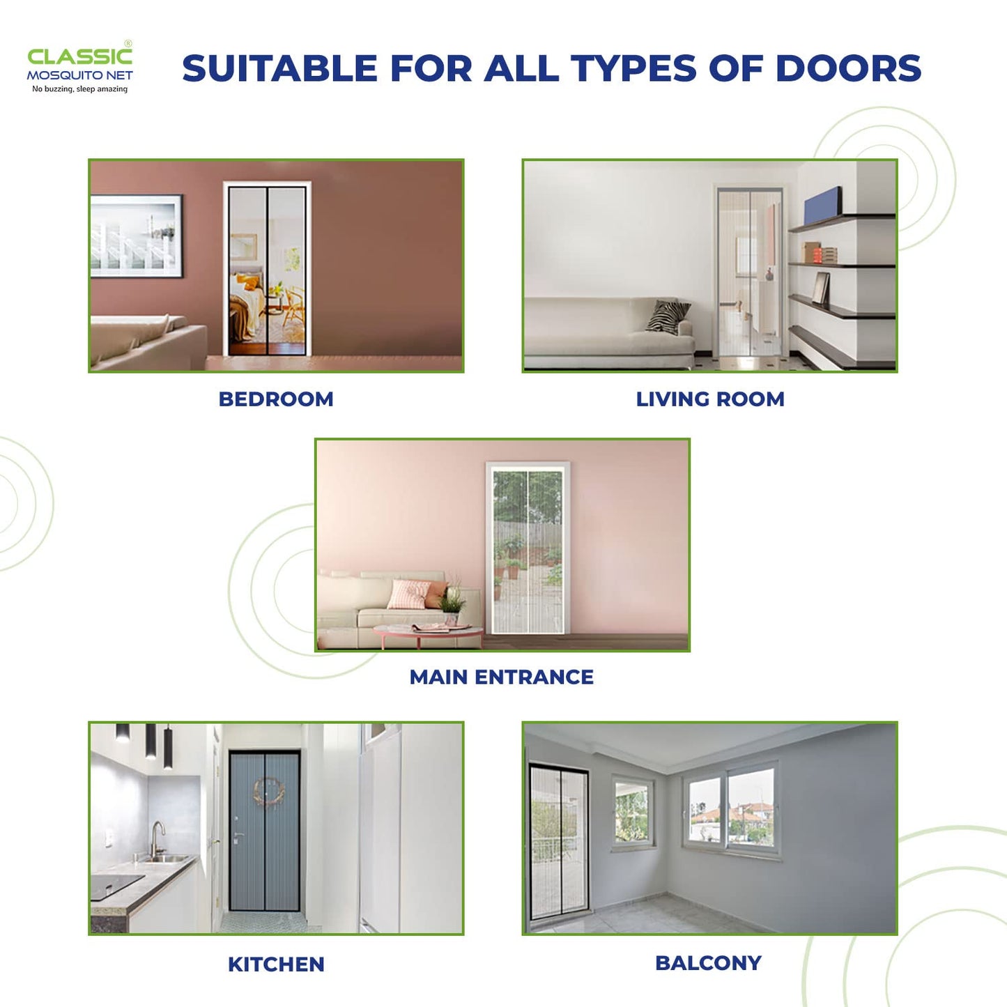 Classic Mosquito Net for Door - Installation in home doorway