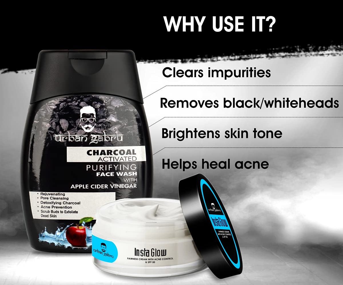Urban Gabru Charcoal Face Care Combo - Ideal for Daily Skincare