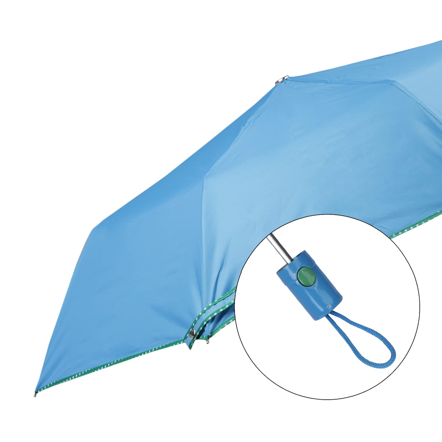 Single: Monochrome 3-Fold Umbrella - Waterproof, Auto Open, Double Coated | Skyblue | For Men & Women