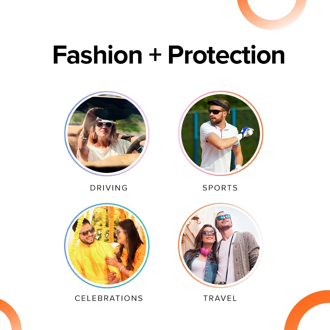 Intellilens | Branded Latest and Stylish Sunglasses | 100% UV Protected | Light Weight, Durable, Premium Looks | Men & Women | Silver Lenses | Round | Medium
