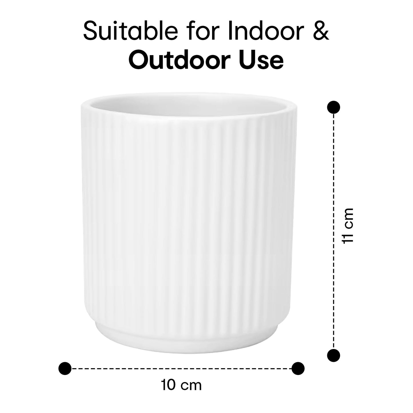 Anko small white linear pot - elegant home decor accessory