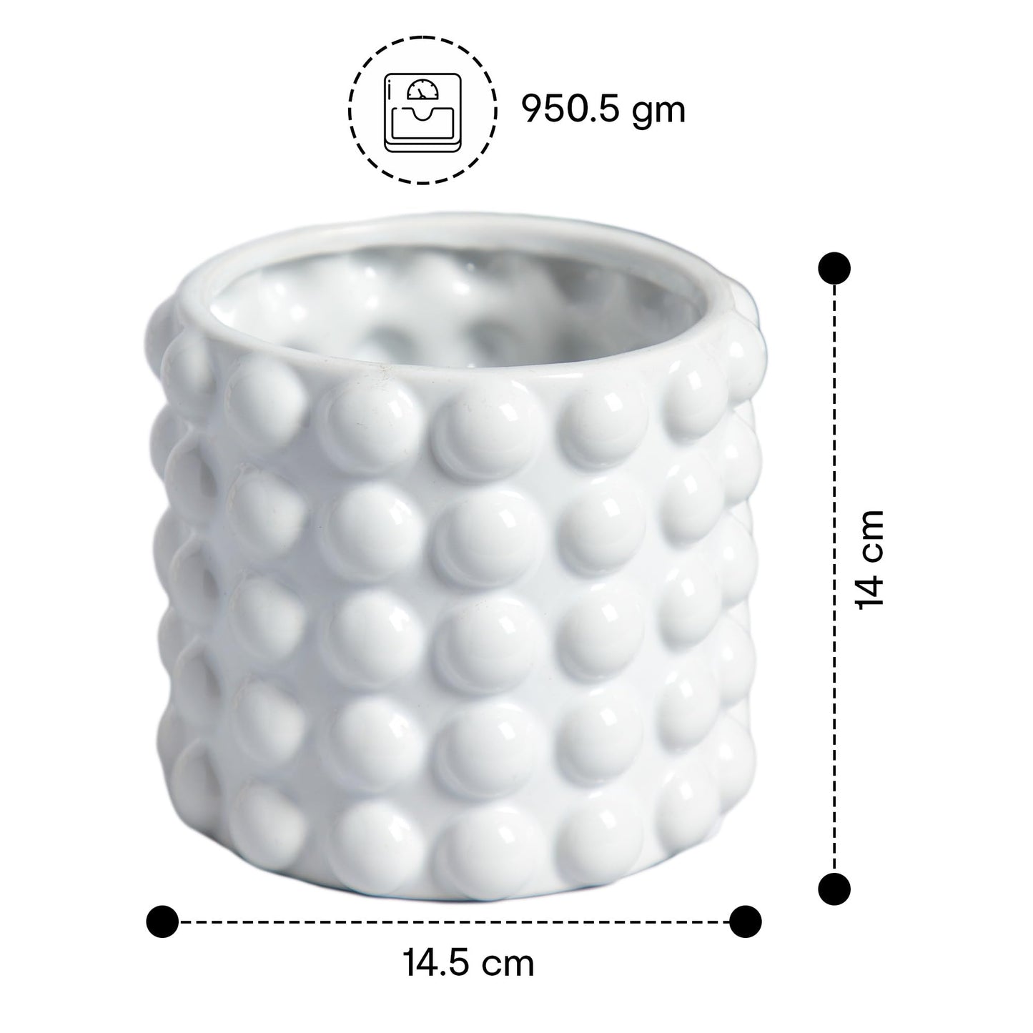 Anko White Bubble Pot - Home embellishment