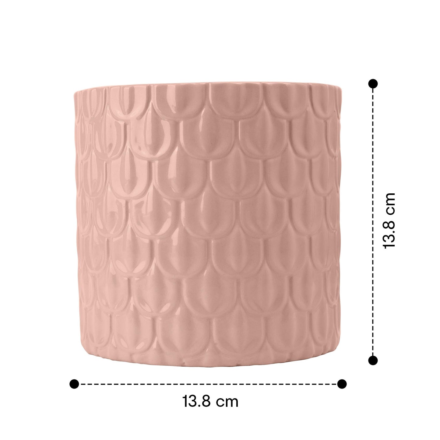 Anko pink scalloped pot - for indoor plants