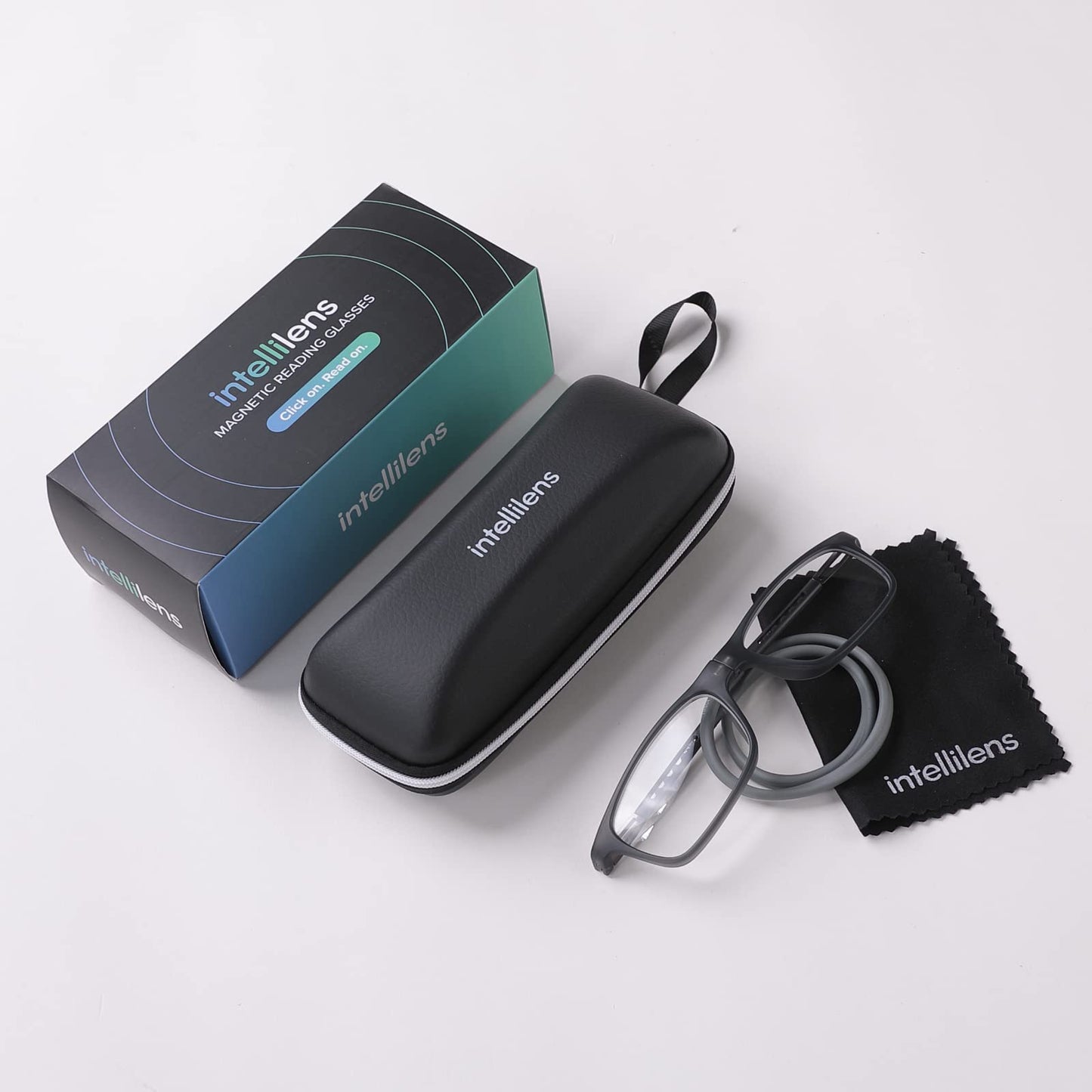 Intellilens Magnetic Reading Glasses - UV Protected, Foldable | Portable Design | Size: 49mm | Grey