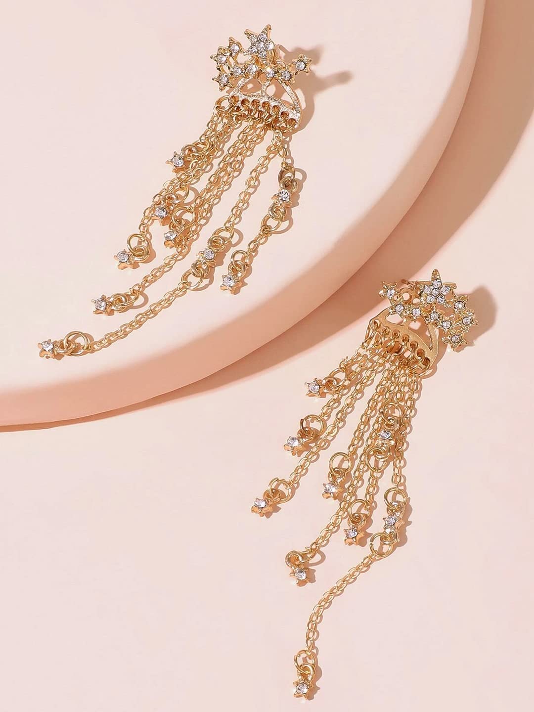 unwind Gold Toned Crystal Dangler Earrings - elegant accessory