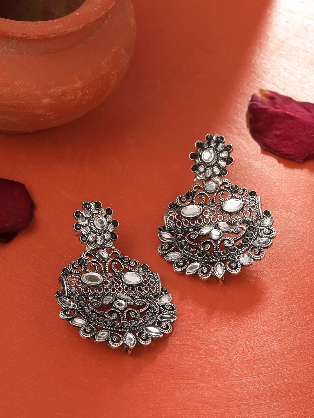 Yellow Chimes Chandbali Earrings - Elegant evening wear