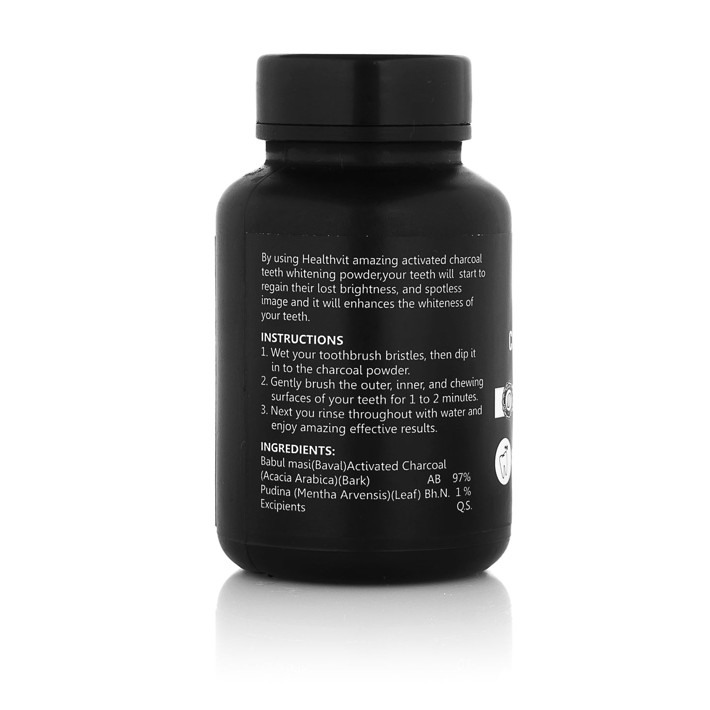 Healthvit Activated Charcoal Powder - Teeth whitening use