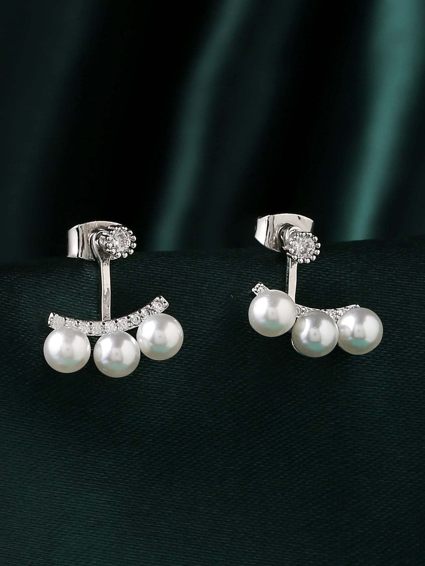 unwind Gold Toned Pearl Studded Earrings - Elegant accessory for anniversaries
