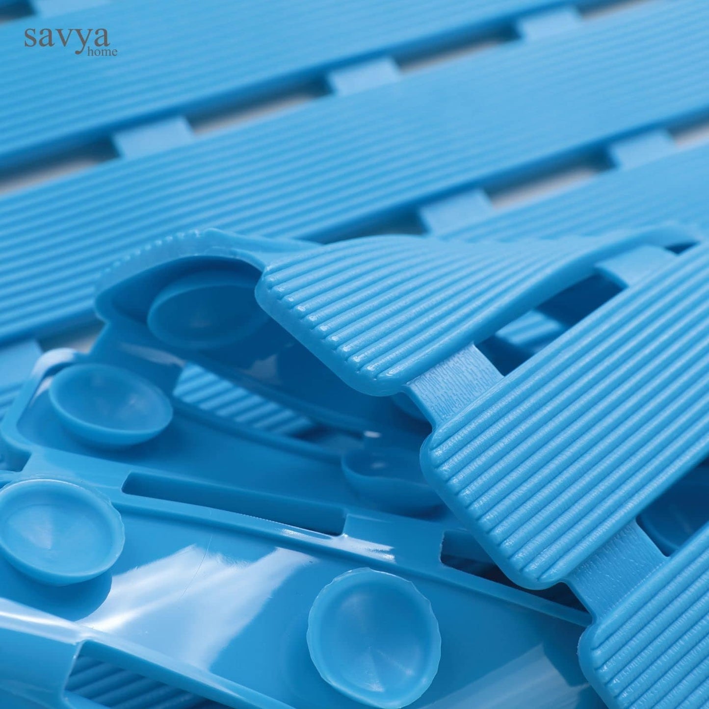 Pack of 2: PVC Bathmats with Anti-Skid, Quick Dry | Multipurpose Doormat | 40x71cm | Blue