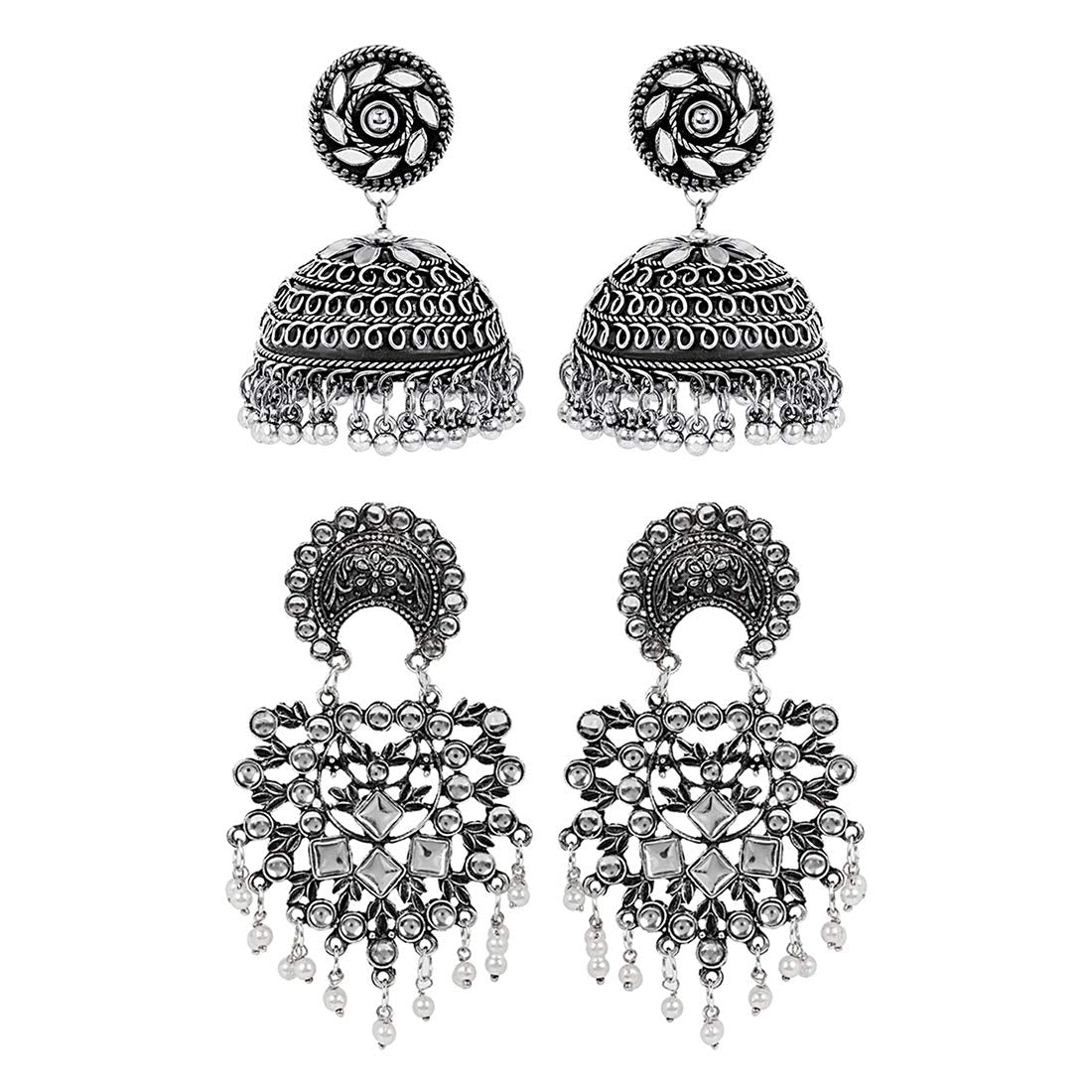Yellow Chimes Luxury Chandbali Jhumka Earrings - Unique Design for Special Occasions