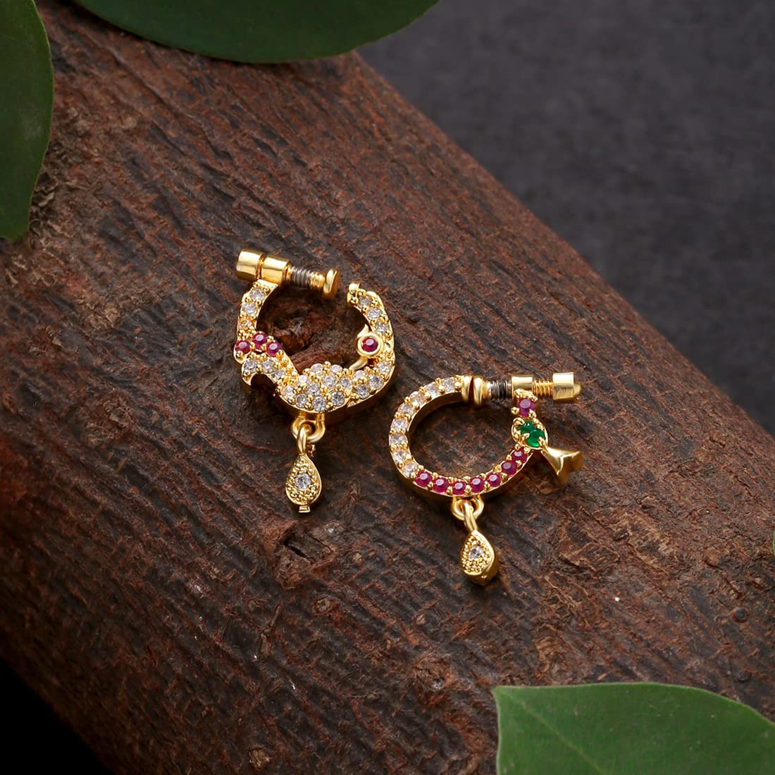Yellow Chimes Nose Pins - Traditional for Festivals
