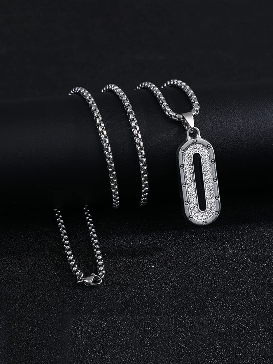 Yellow Chimes men's silver plated pendant necklace - formal occasions