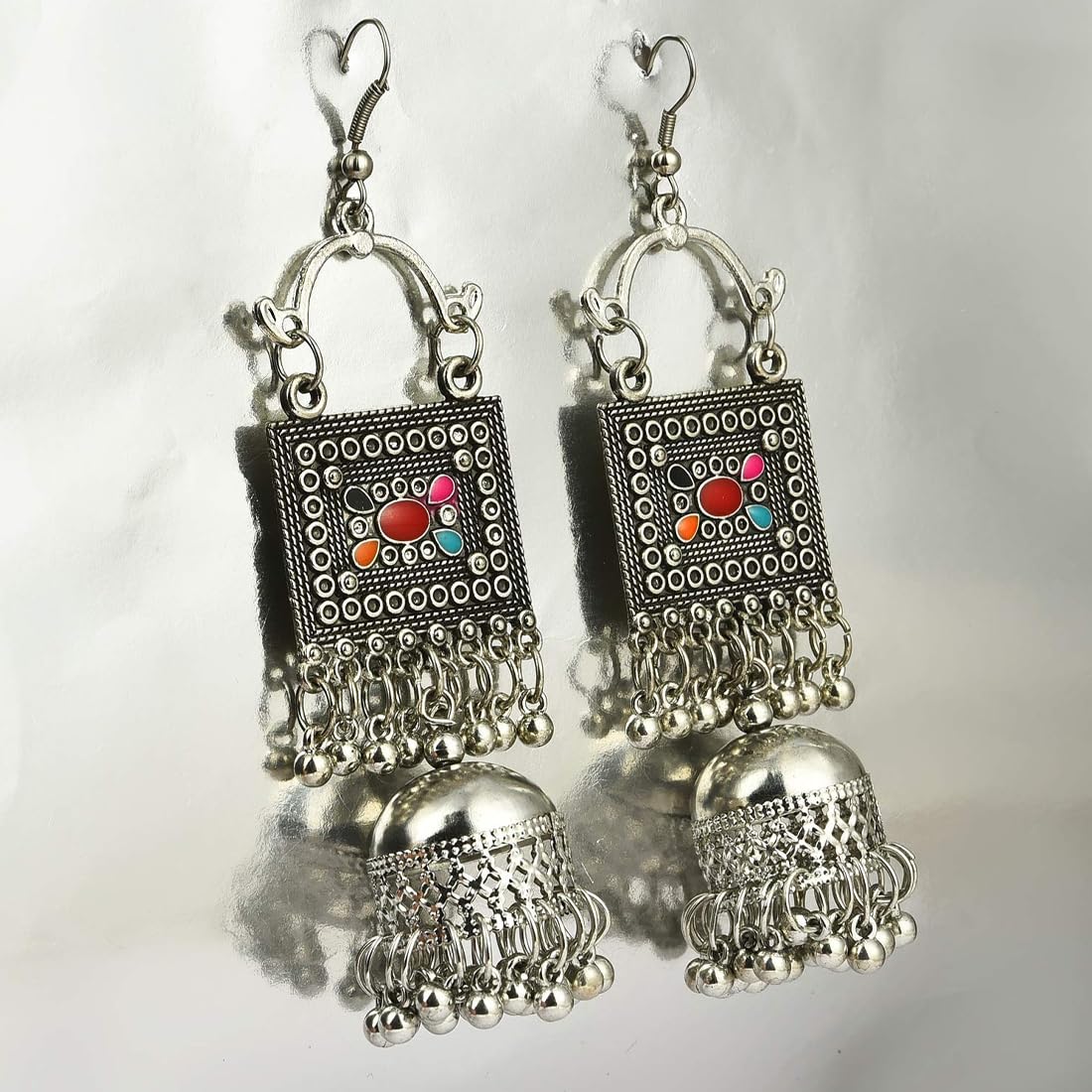 Yellow Chimes Oxidized Earrings - Perfect for College