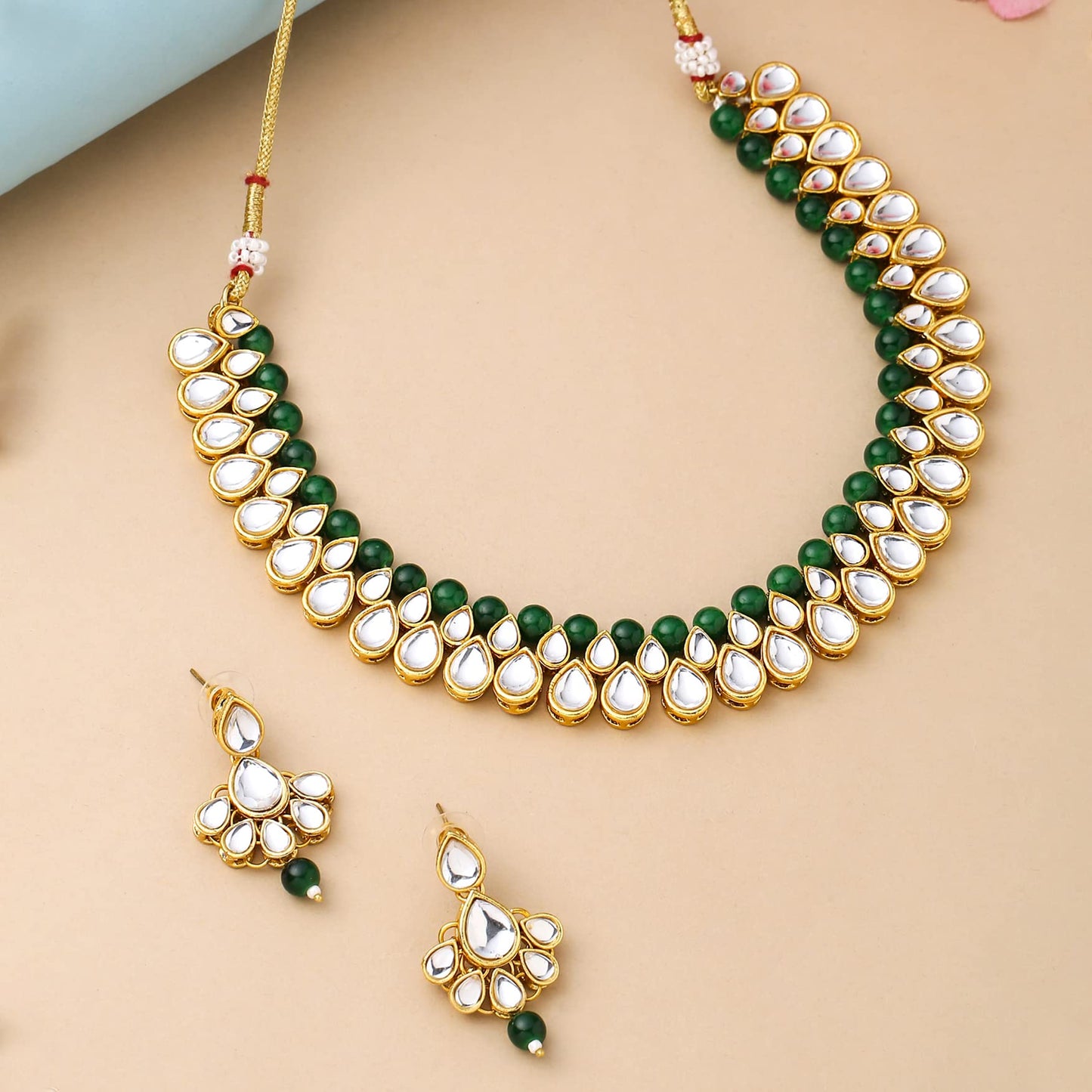 Yellow Chimes Gold Plated Choker Necklace - Ethnic Wear Accessory