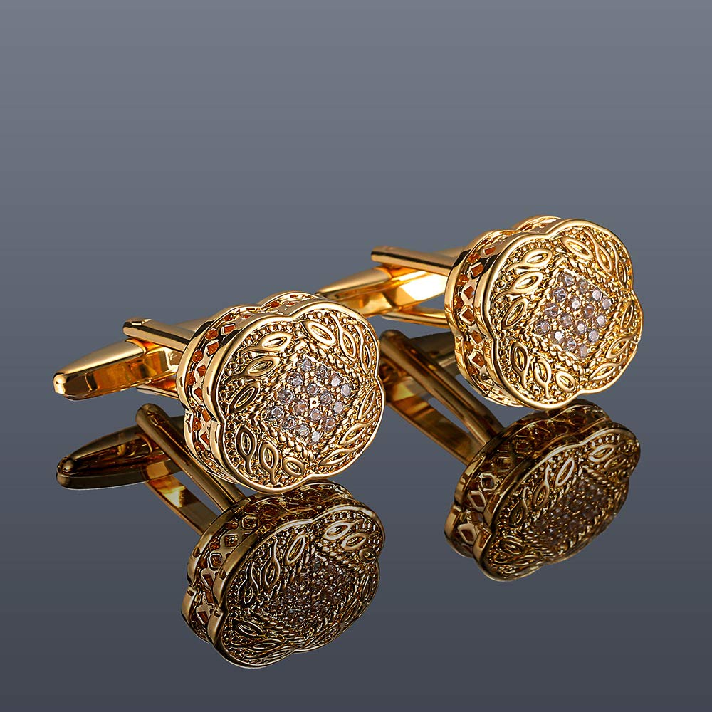 Yellow Chimes golden cufflinks - Elegant men's accessory