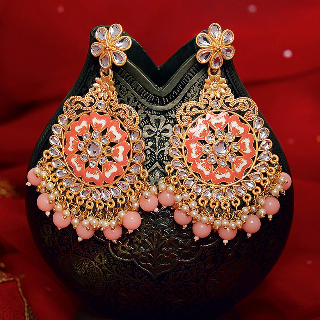 Yellow Chimes Gold Plated Earrings - Festival Wear