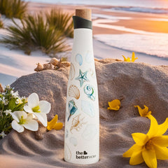 The Better Home Insulated Stainless Steel Water Bottle 500ml | 18 Hours Insulation Cork Cap | Hot Cold Gym Office School | Airtight Leak Proof BPA Free | Deep Sea Design Multicolour | 1 Bottle Pack