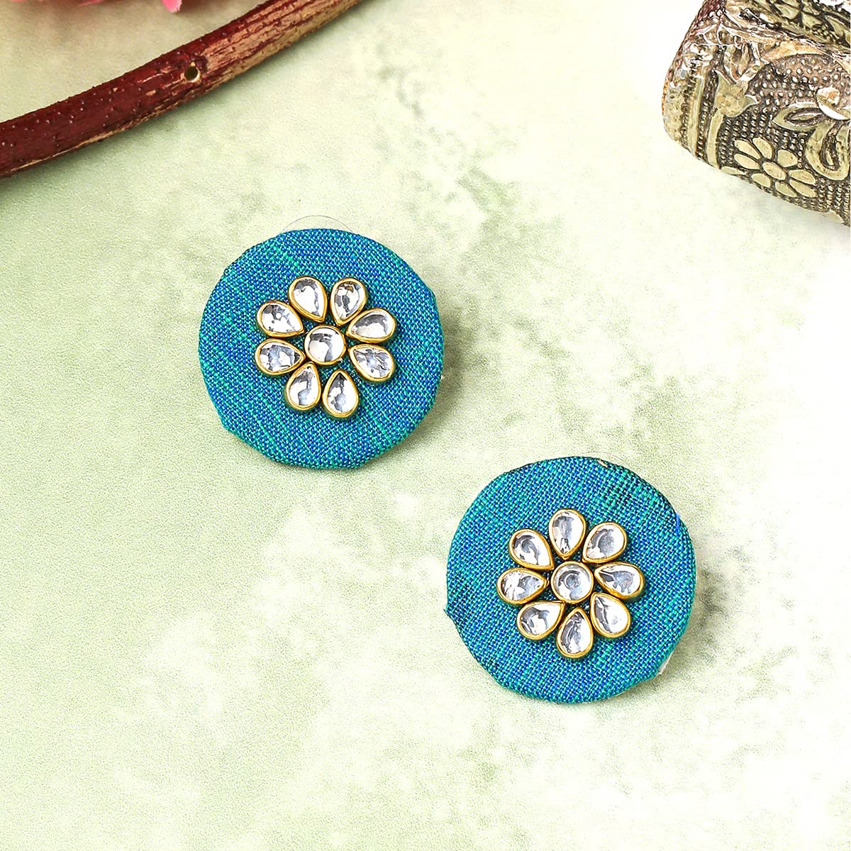 Yellow Chimes Blue Earrings - Anniversary gift for wife