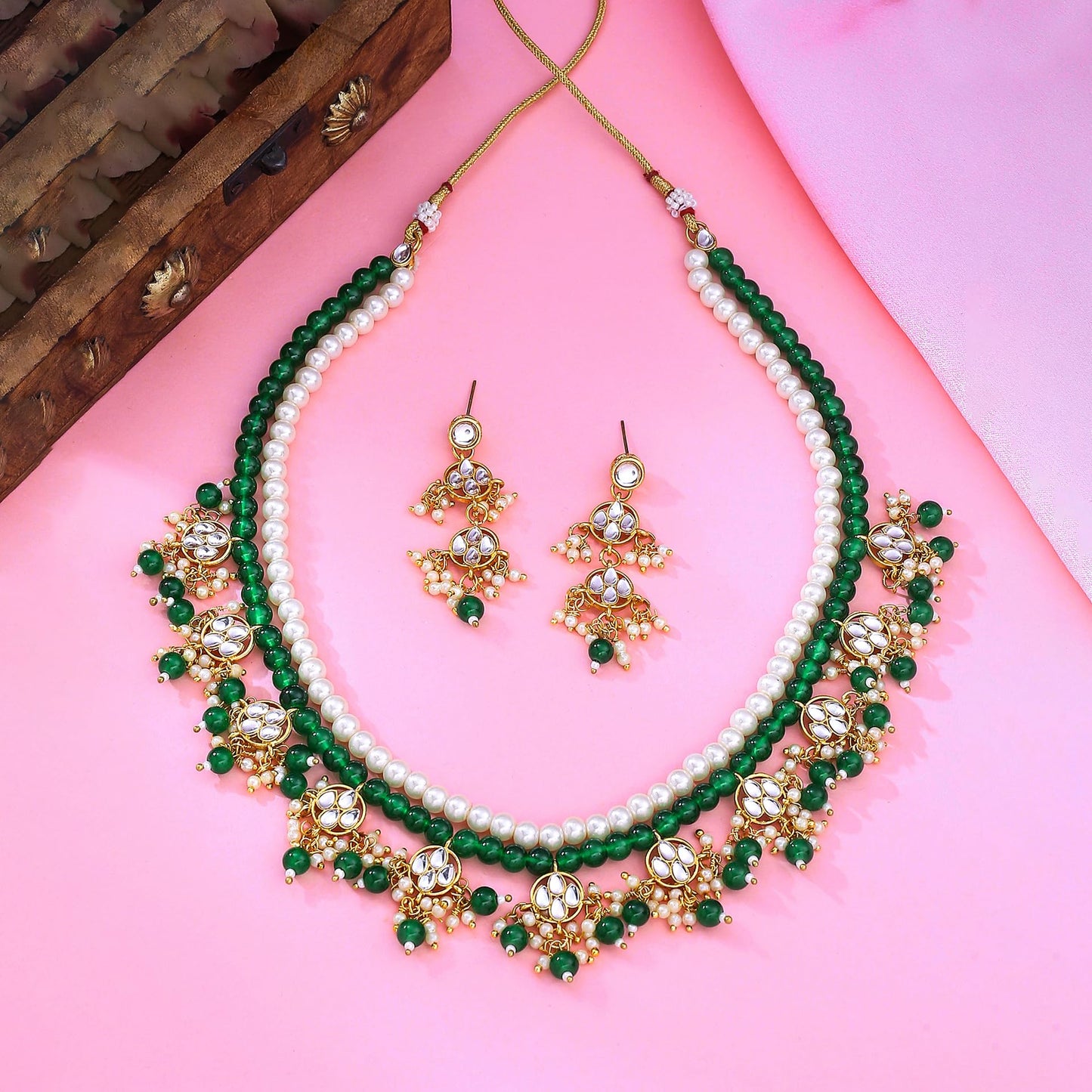 Yellow Chimes Elegant Jewellery Set - Ideal for Weddings