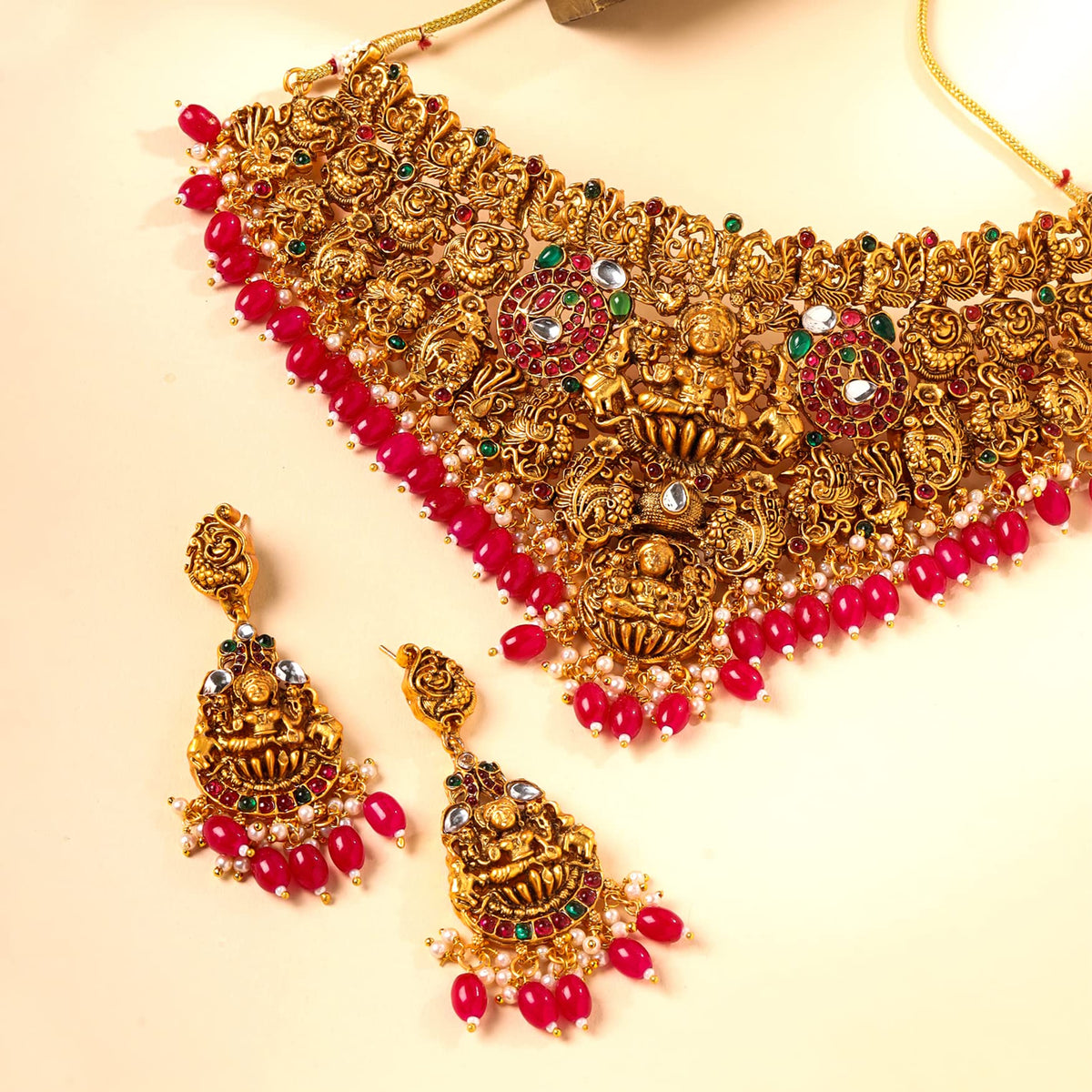 Yellow Chimes Gold Plated Choker Set - Ideal for Festivities