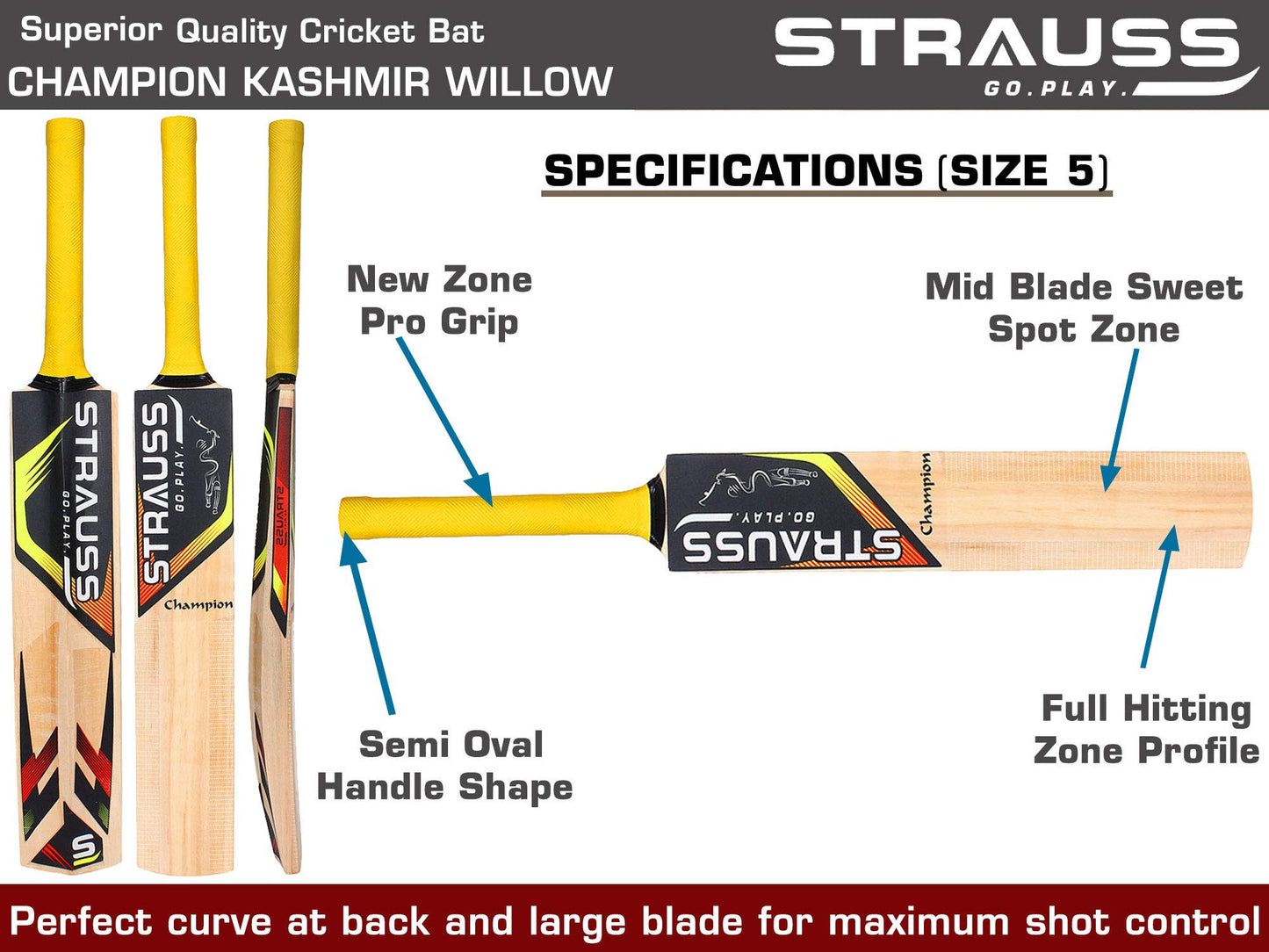 Strauss Cricket Bat - Outdoor cricket play