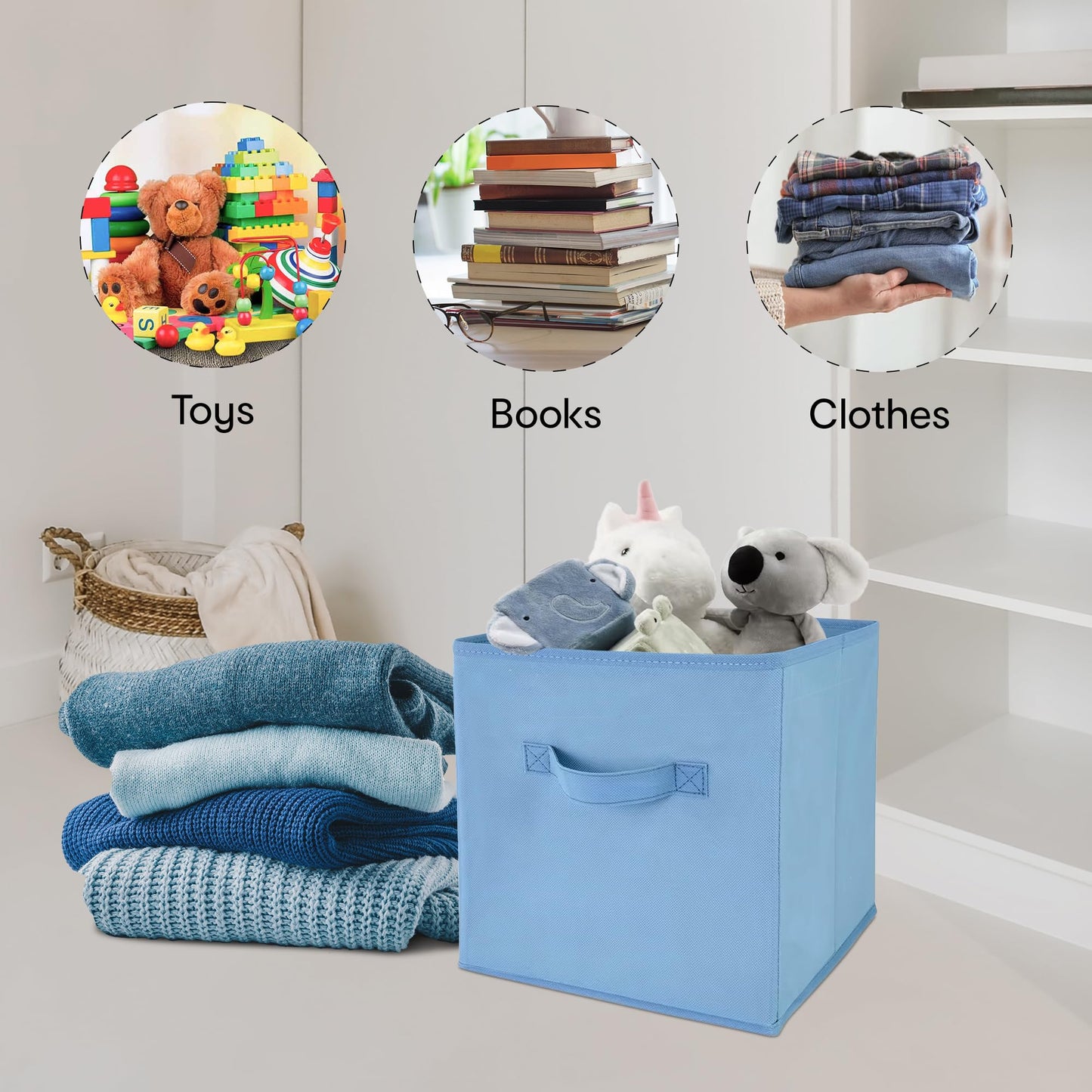 Set of 2: Foldable Storage Cubes - Durable Fabric, Collapsible | Ideal for Toys, Books & Clothes | 11x11x11 Inch | Pink