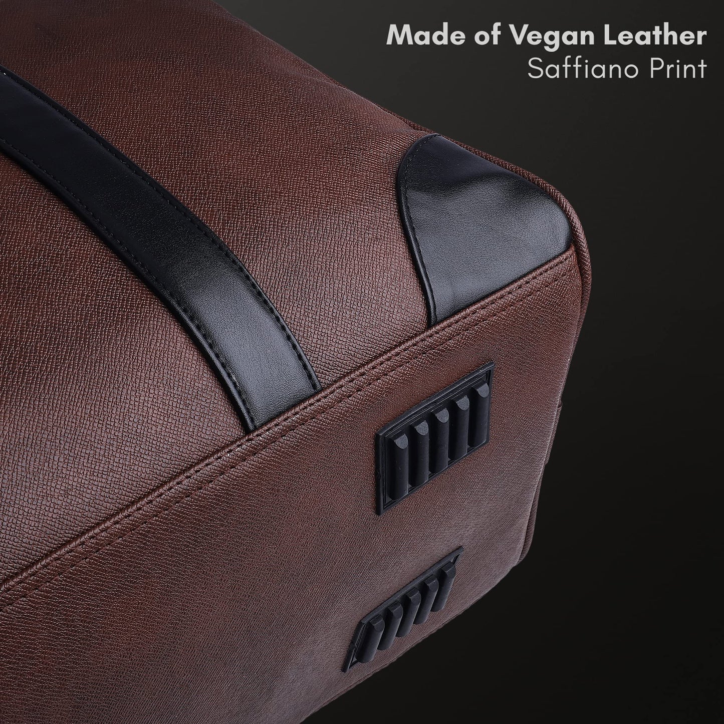 Travel Duffle Bag - Water Resistant, Adjustable Strap, Zip Closure | 30 Litres | Almond Brown | 15.6 inch