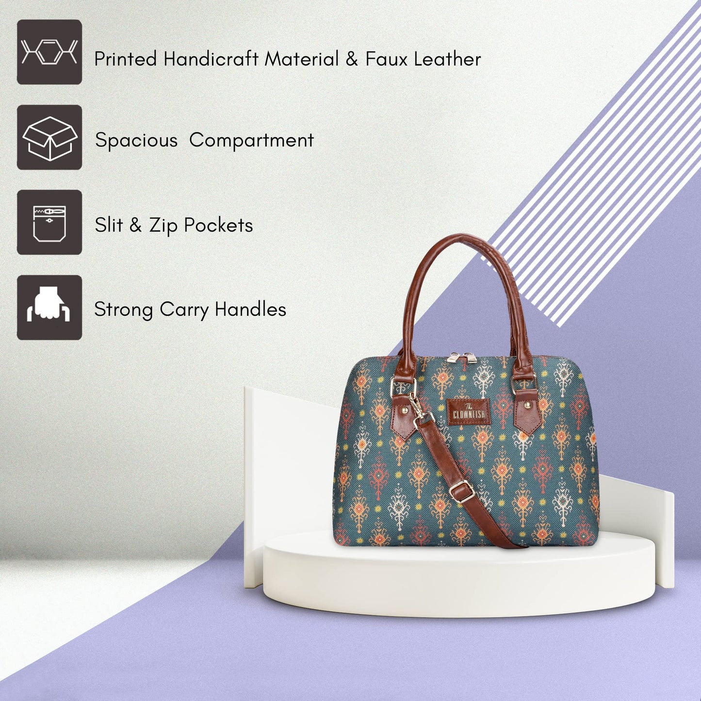 Utility Handbag with Cell Phone Holder | 10.7L | Montana Green | For Women Office & College Casual