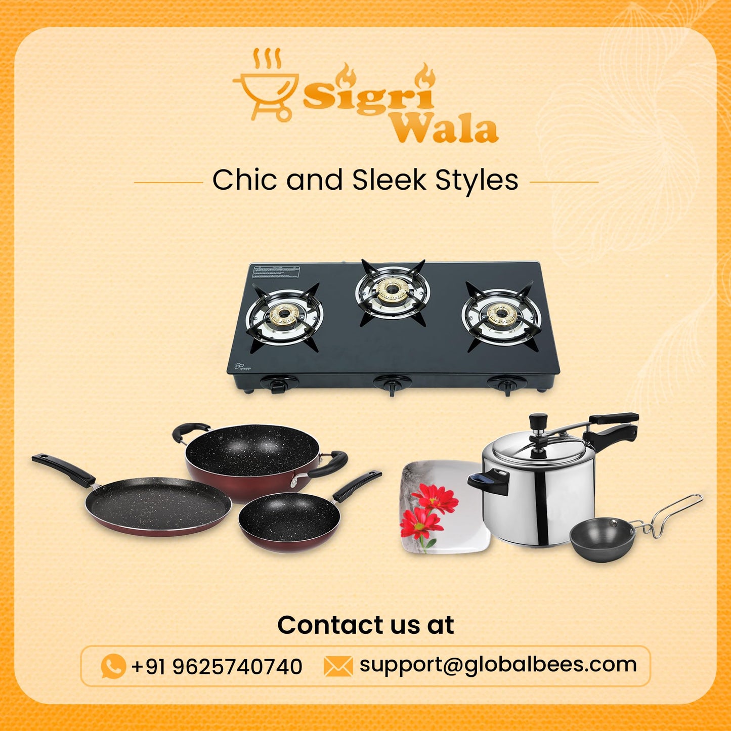 SigriWala toughened glass manual stove - gourmet meal preparation