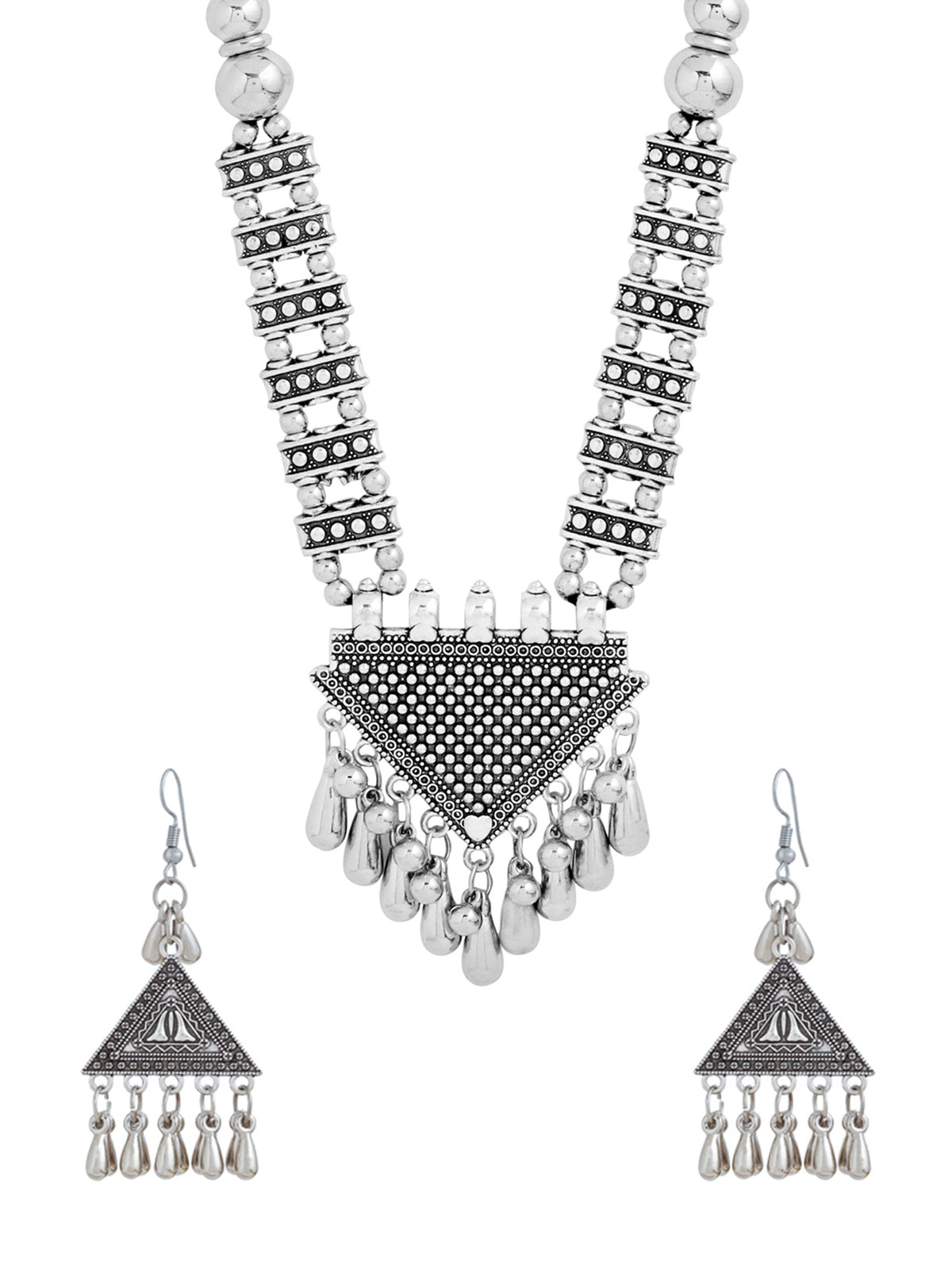 Yellow Chimes Oxidised Silver Jewellery Set - For Special Occasions