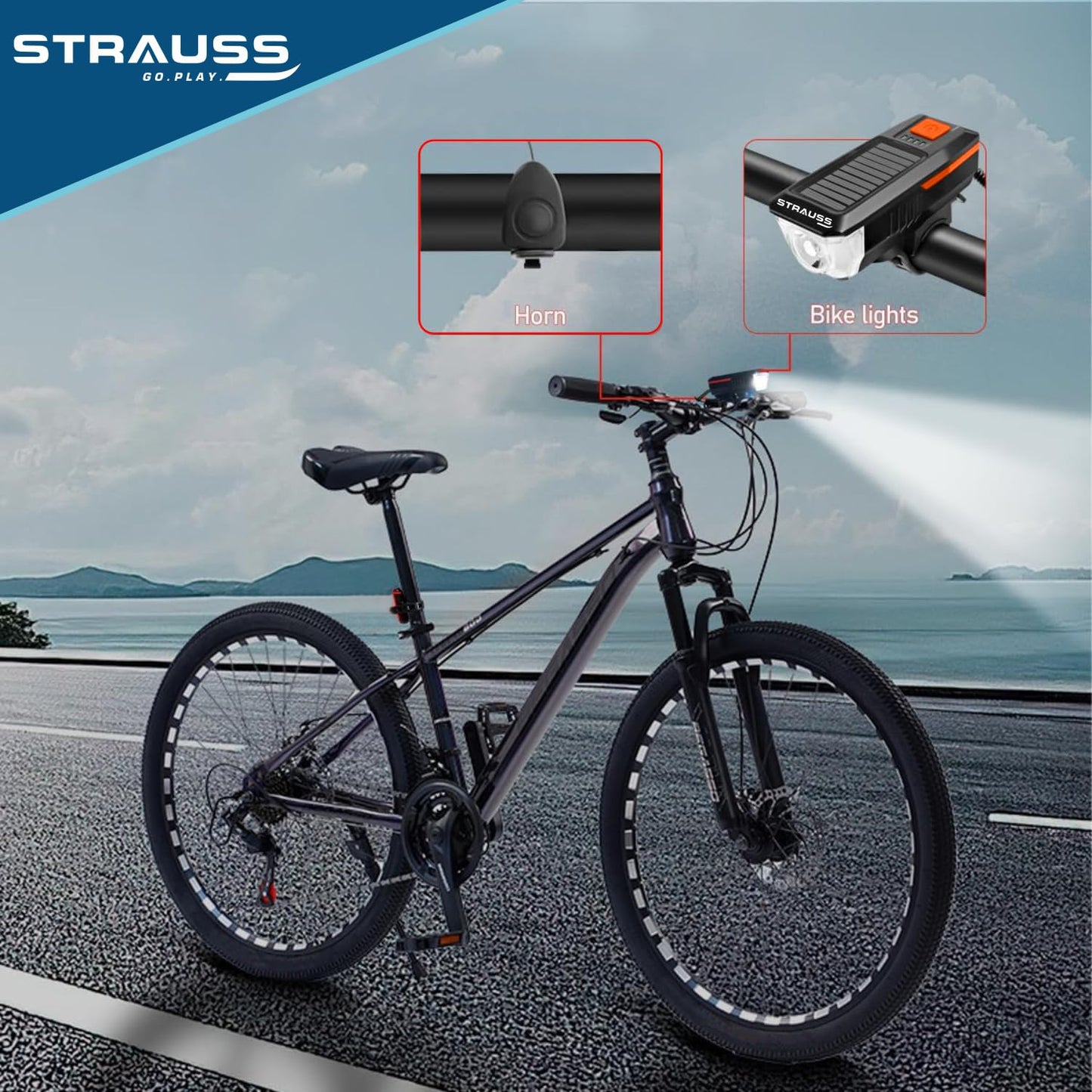 Strauss Sports Solar Headlight - Early Morning Commute
