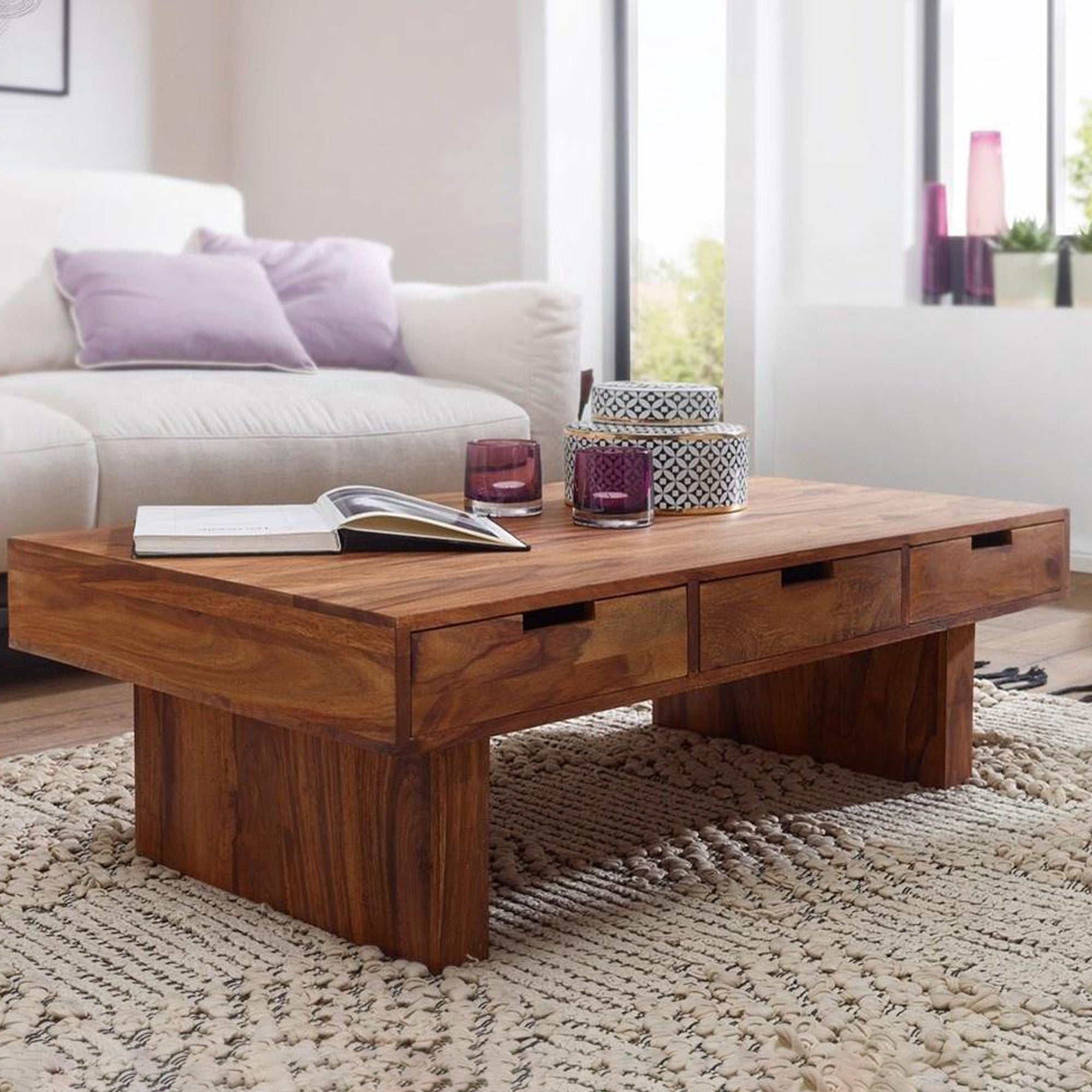 USHA SHRIRAM Wooden Center Table | Centre Table for Living Room | Prem ...