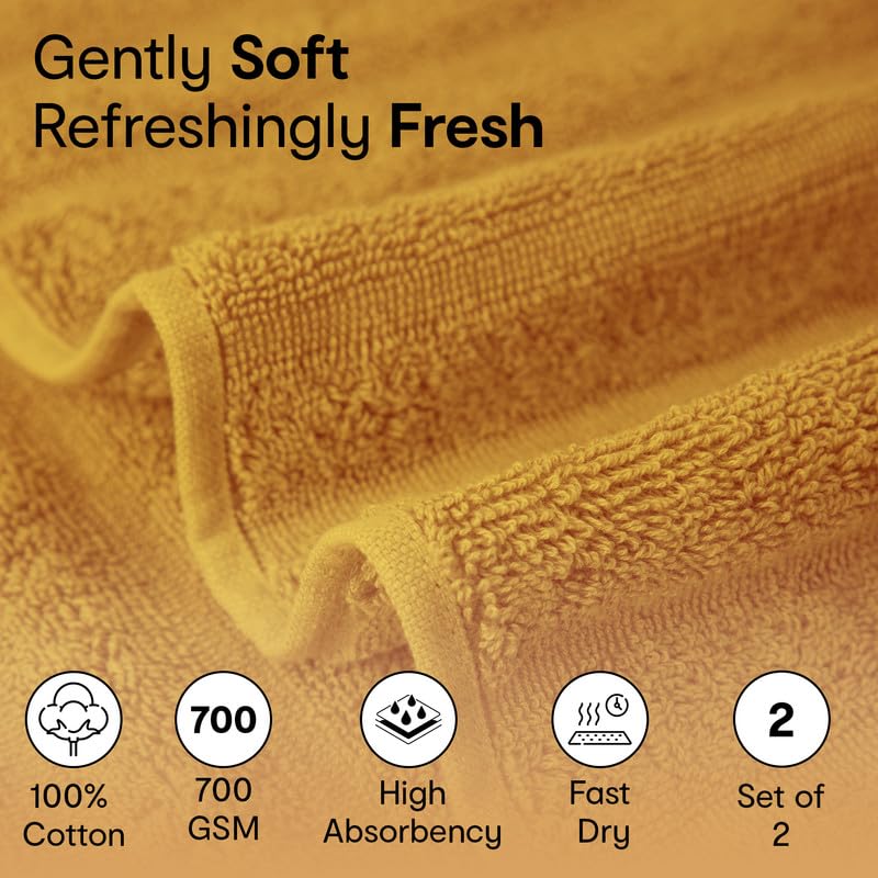 Buy Anko 100 Cotton Extra Large Bath Towel Mustard Color The