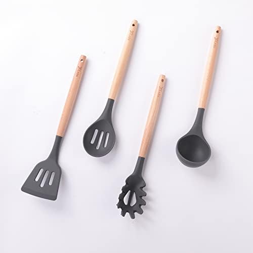 The Better Home 100% Pure Copper Water Bottle 1 Litre, Purple & Savya Home 12 pcs Silicon Spatula Set, Grey