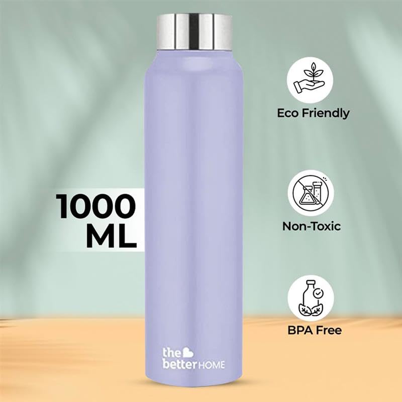 The Better Home FUMATO Eggwhiz Electric Egg Boiler 210W 6 Egg Boiler, Purple & Stainless Steel Water Bottle 1 Litre Purple
