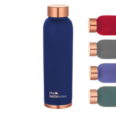The Better Home 100% Pure Copper Water Bottle 1 Litre | Rust Proof Copper Bottle | BPA Free Water Bottle | Anti Oxidant Properties of Copper (Purple) | Eco-Friendly Hydration Container