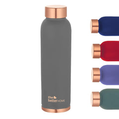 The Better Home 1000 Copper Water Bottle (950ml) - Pack of 1 | 100% Pure Copper Bottle | BPA Free Water Bottle with Anti Oxidant Properties of Copper (Grey)