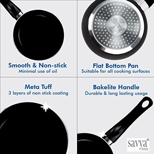 The Better Home 100% Pure Copper Water Bottle 1 Litre, Purple & Savya Home Non Stick Fry Pan, 18 cm (Stove & Induction Cookware, Easy Grip Handle)