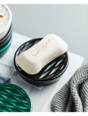 The Better Home Ceramic Soap Holder for Bathroom | Soap Holder for Kitchen Sink | Soap Stand | Bathroom Soap Holder | Bathroom Accessories (Black)-Pack of1