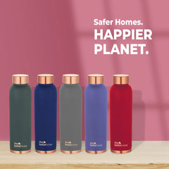 The Better Home 1000 Copper Water Bottle - 900ml | 100% Pure Copper Bottle | BPA Free & Non Toxic Water Bottle with Anti Oxidant Properties of Copper | Maroon (Pack of 1)