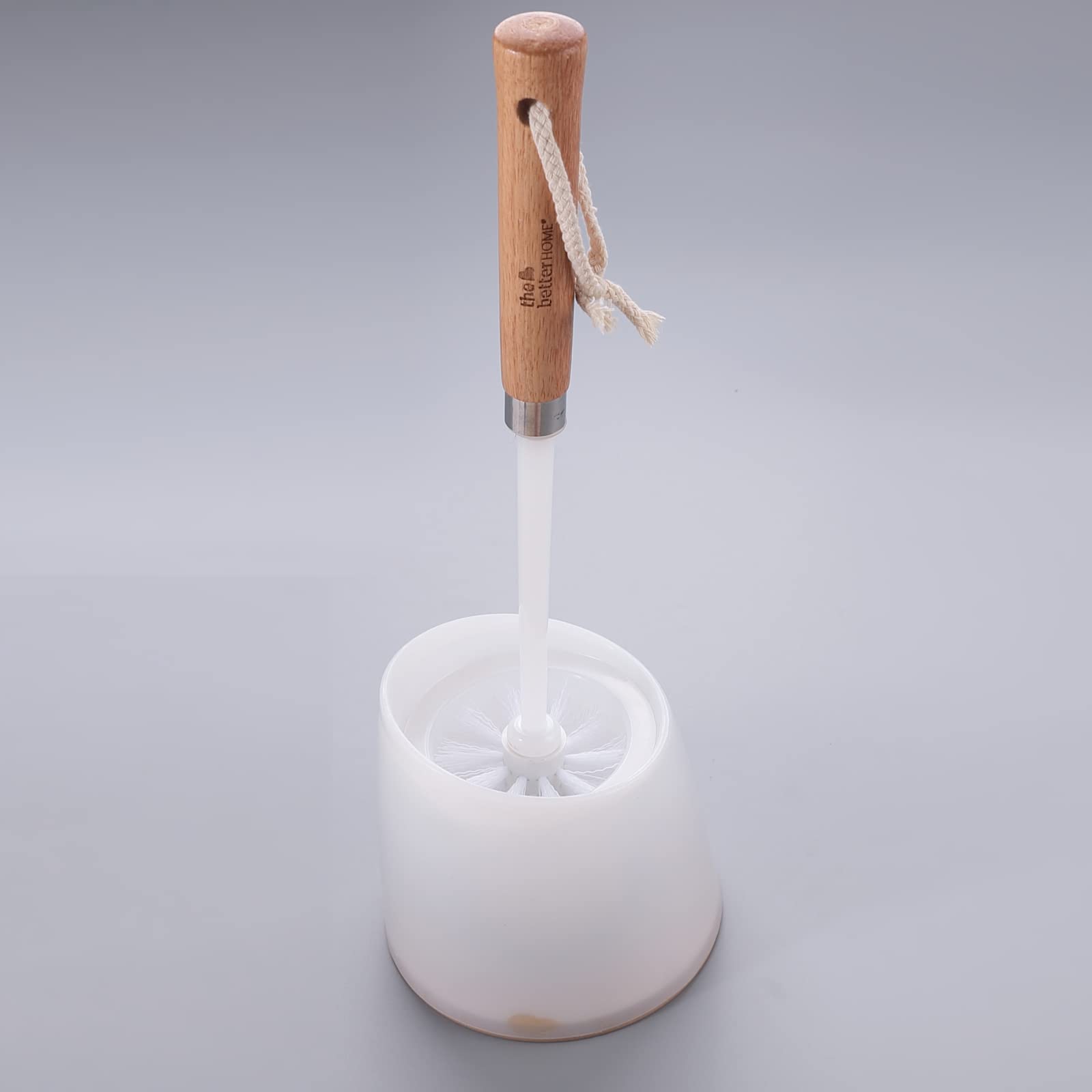 The Better Home Wooden Toilet Brush with Holder Stand