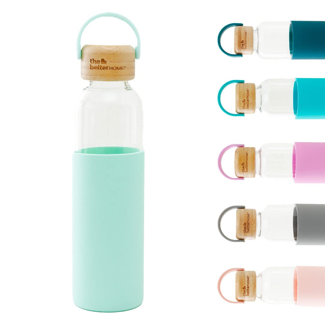 The Better Home Borosilicate Glass Water Bottle with Sleeve (500ml)