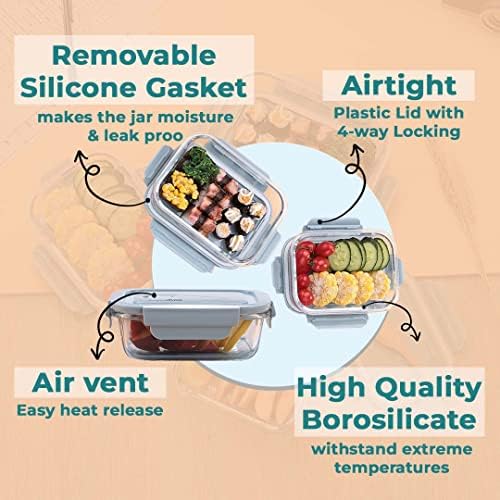 The Better Home Food Containers Multipack (Blue)|Food Jars & Containers|Food Storage For Kitchen & Savya-12 Pcs Kitchen Utensils Set,Black-Silicone|wooden Handle|Pack & Store Combo